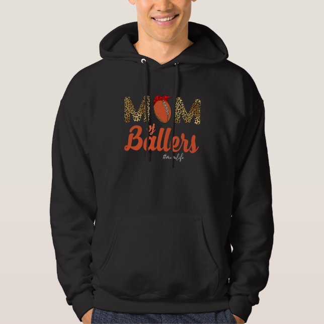 Sudadera Mom of Ballers Football Leopard Mom Life Mothers D (Anverso)