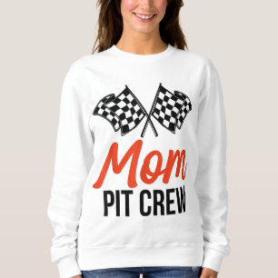Sudadera Mom Pit Crew Funny Hosting Car Race Party Birday