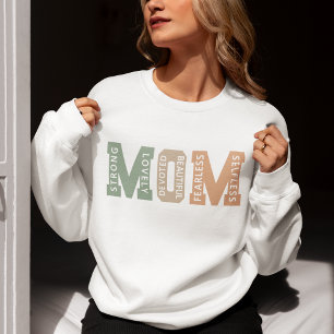 Sudadera MOM – Strong, Lovely, Devoted, Beautiful – Mom