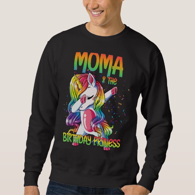 Sudadera Moma De La Princesa De Cumpleaños Dabbing Unicorn  (Anverso)