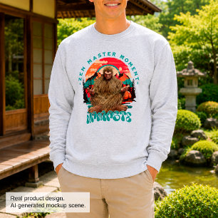 Sudadera Momento del Maestro Zen Bigfoot Arte Retro de Medi