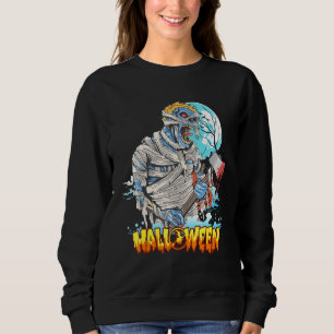 Sudadera Momia sosteniendo un hacha espantosa y de terror d