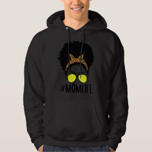 Sudadera Momlife Leopard Messy Bun Tennis Mamá Día de la Ma