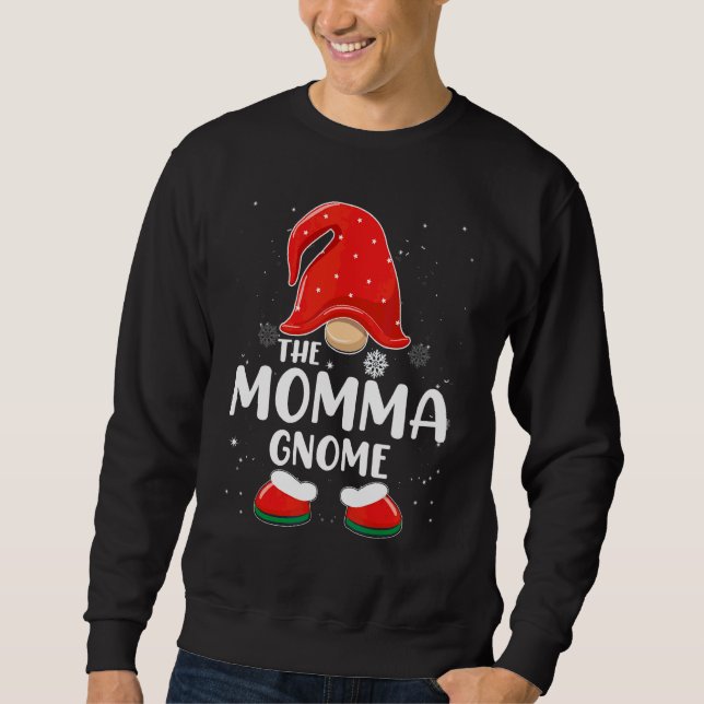 Sudadera Momma Gnome Buffalo Plaid Familia Combinada Navida (Anverso)