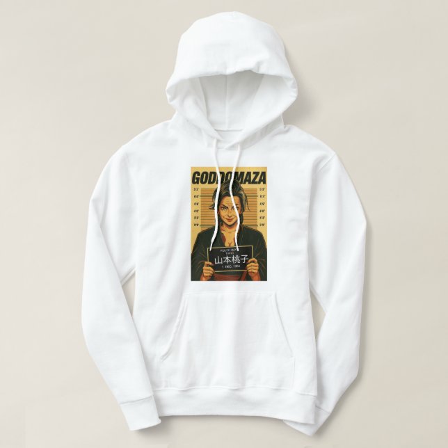 SUDADERA MOMOKO MUGSHOT HOODIE COLORES DE CAÍDA (Diseño del anverso)