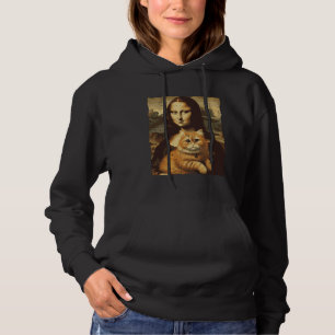 Sudadera Mona Lisa Naranja Cat Funny GInger Pintando mujere