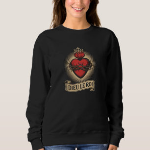 Sudadera Monárquico Católico Sagrado Corazón Dieu Le Roi La