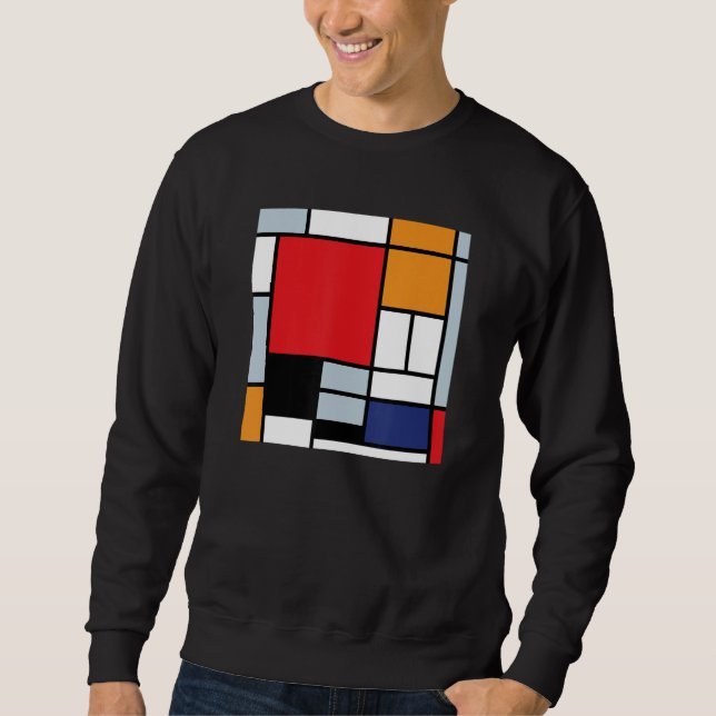 Sudadera Mondrian de tubería - Composición con el plano roj (Anverso)
