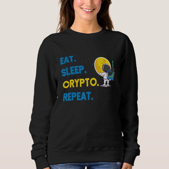 Sudadera Moneda criptográfica Come Duerme Cripto Repite Mon (Anverso)