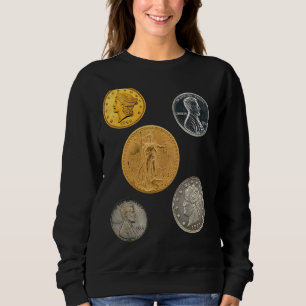 Sudadera Monedas raras 1933 Dorado Doble Águila 1974 Alumin