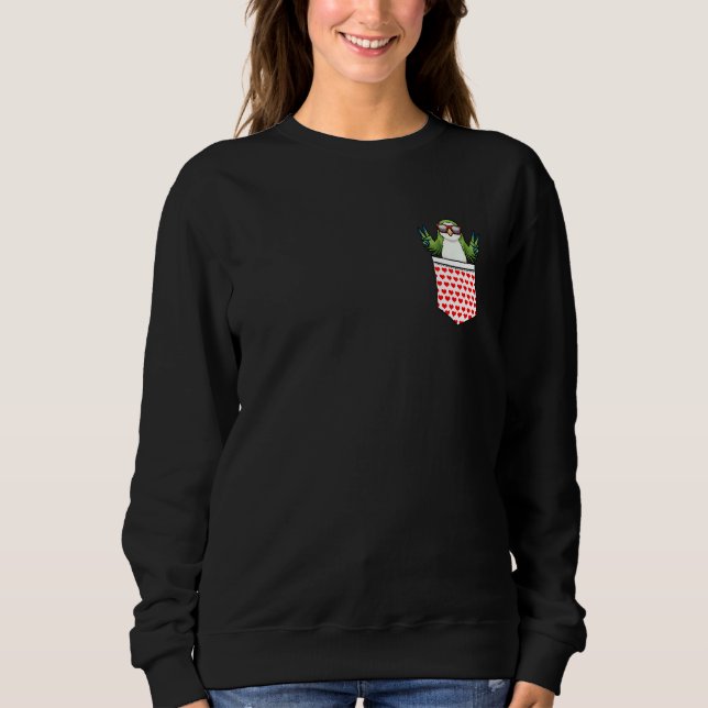 Sudadera Monk Parakeet Quaker Parrot Bird De Side Sunglas (Anverso)
