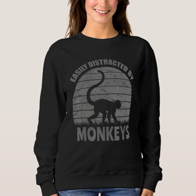 Sudadera Monkey Ape Easily Distracted By Monkeys For Youth  (Anverso)