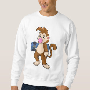 Sudadera Monkey as Skater with Skateboard