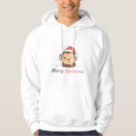 Sudadera Monkey Christmas Snow Winter Animals Monkeys<br><div class="desc">The monkey at Christmas with a Santa hat. Funny animals with gifts and snow for the holidays. A sweet Christmas greeting. Monkeys are cute animals and perfect for Christmas.</div>
