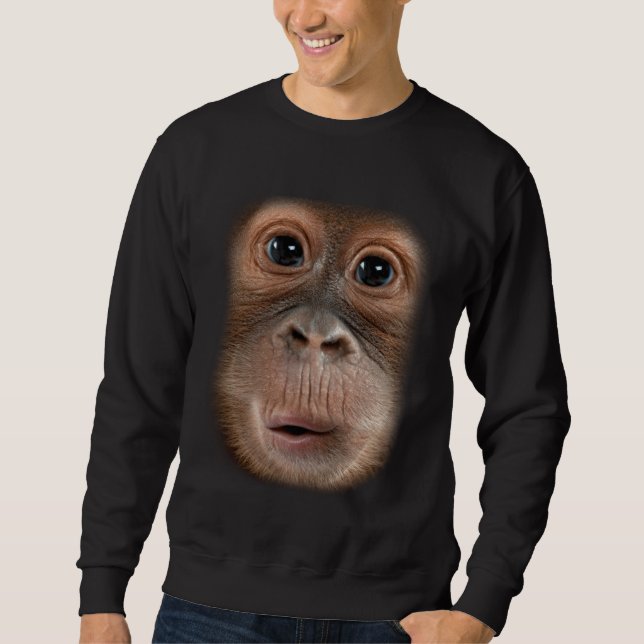 Sudadera Monkey Face Chimpanzee Ape Zoo Animal (Anverso)