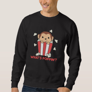 Sudadera Monkey Popcorn Whats Poppin Funny Pun