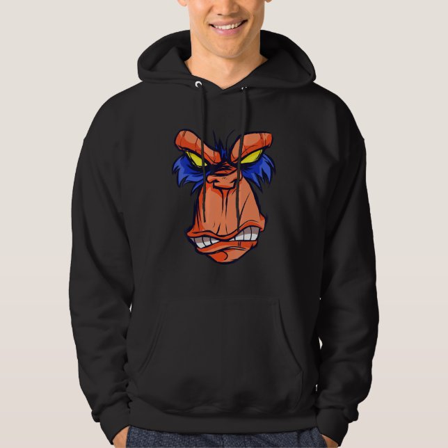 Sudadera Monkey Shows Teeth Eye Evil Gorilla (Anverso)
