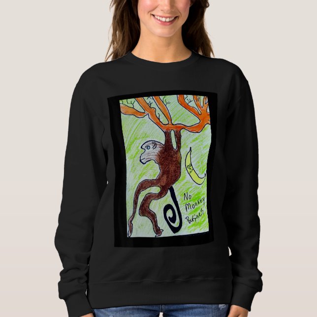 Sudadera Monkey swinging branches cool design (Anverso)