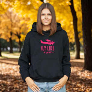 Sudadera Mono Avión Rosa Vuela Como Una Chica Aviación Feme