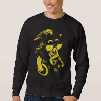Sudadera Mono Chimpancé Con Gafas De Sol Y Auriculares 2