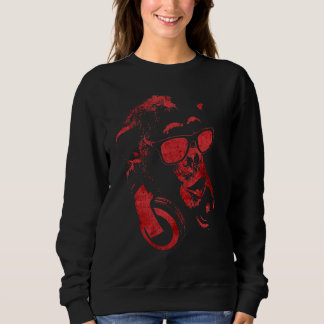 Sudadera Mono Chimpancé Con Gafas De Sol Y Auriculares 5
