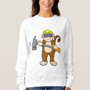 Sudadera Mono como artesano con martillo