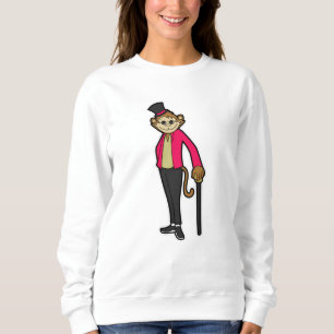 Sudadera Mono como Caballero con Gorra y palo para caminar