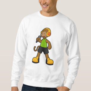 Sudadera Mono como cantante con micrófono y audífono