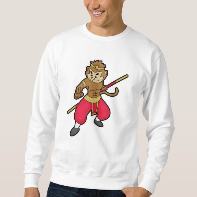 Sudadera Mono como guerrero con personal y banda de cabeza (Anverso)