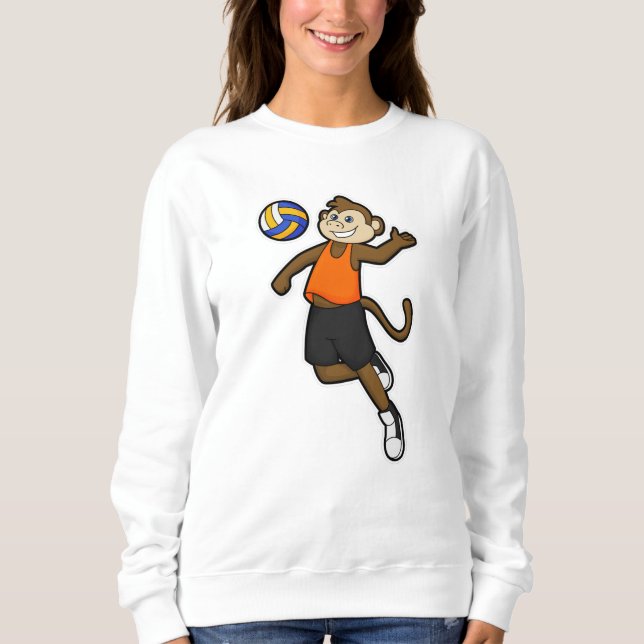 Sudadera Mono como jugador de voleibol con voleibol (Anverso)