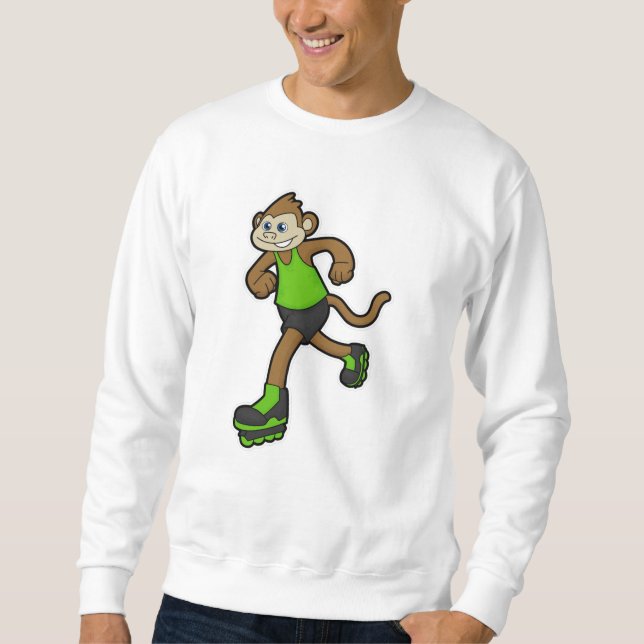 Sudadera Mono como patinador con patines en línea (Anverso)