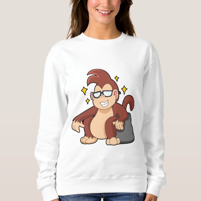 Sudadera Mono con gafas de sol (Anverso)