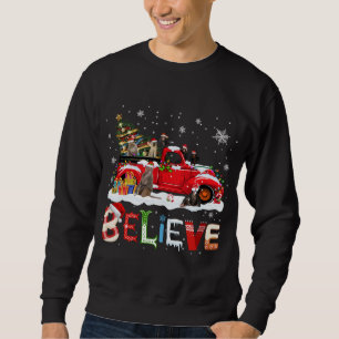 Sudadera Mono conduciendo camionetas rojas árbol de Navidad