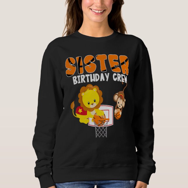 Sudadera Mono de león del tema del baloncesto de la tripula (Anverso)