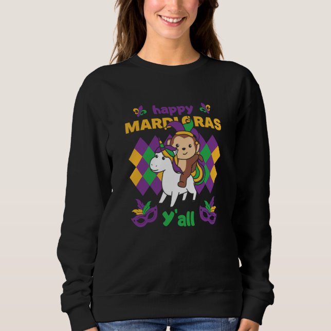 Sudadera Mono de Mardi Gras con disfraz de carnaval de unic (Anverso)