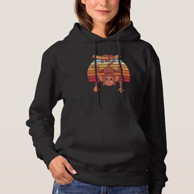 Sudadera Mono de zoo de chimpancé retro   Mono lindo (Anverso)