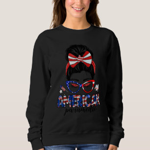 Sudadera Moño Desordenado de Paramédico Americano Mujeres B