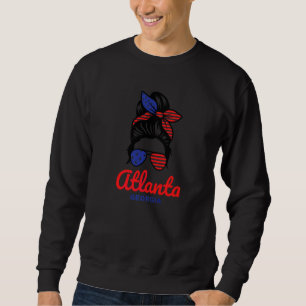Sudadera Moño Desordenado Retro de Atlanta Georgia