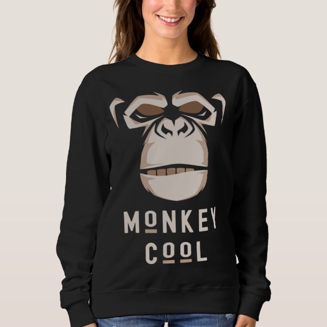 Sudadera Mono Divertido Chimpancé Divertido Animal Primate  (Anverso)