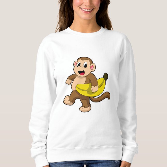 Sudadera Mono en carrera con banana (Anverso)