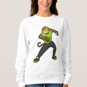 Sudadera Mono en el béisbol con bate de béisbol