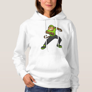 Sudadera Mono en el béisbol con bate de béisbol