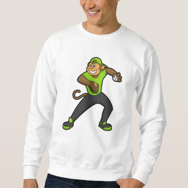 Sudadera Mono en el béisbol con bate de béisbol (Anverso)