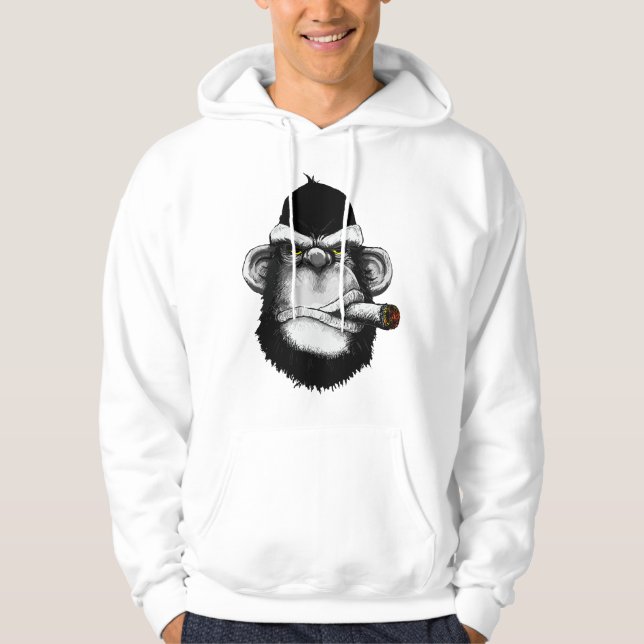 Sudadera Mono Fumando Cigarro Premium (Anverso)