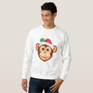 Sudadera Mono lindo cara Safari Santa Navidades disfraz