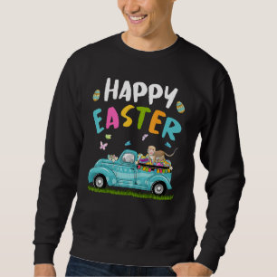 Sudadera Mono lindo con Camión de Huevos de Orejas Conjunta