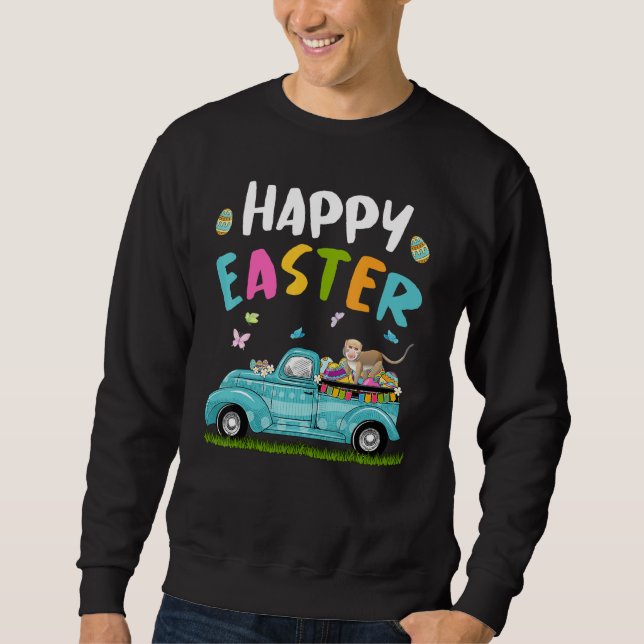 Sudadera Mono lindo con Camión de Huevos de Orejas Conjunta (Anverso)
