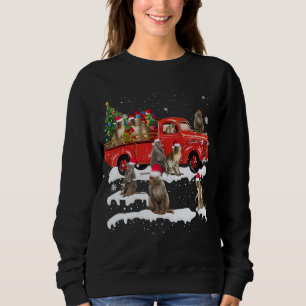 Sudadera Mono montando Camión Rojo Feliz Navidad X-mas Feo
