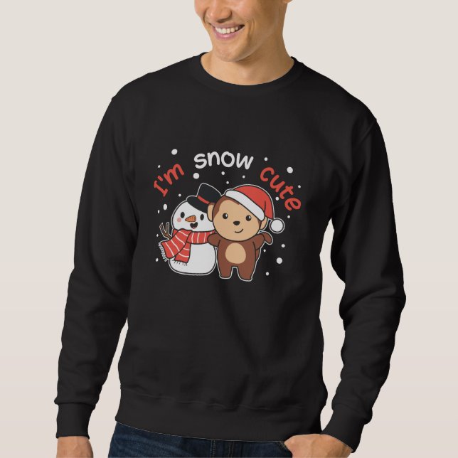 Sudadera Mono Que Te Amo Nieve Mucho Pun De Snowman (Anverso)