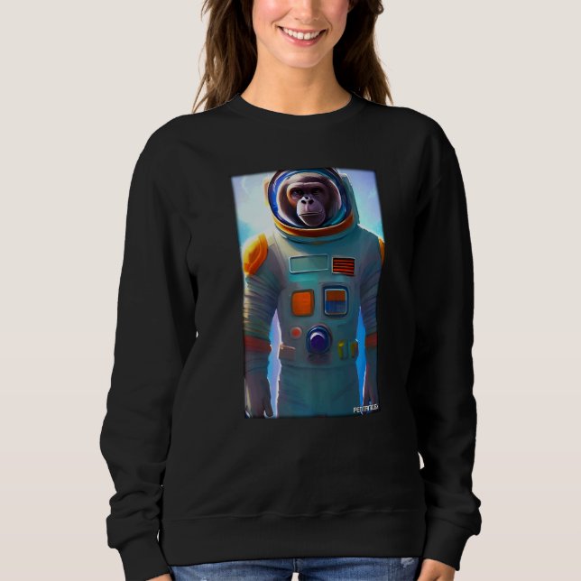Sudadera Mono Simio Animal Astronauta Espacio Universo Gala (Anverso)